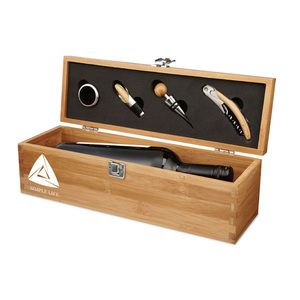 GiftRetail MO8293 - TARDOR Wine set in bamboo box Wood