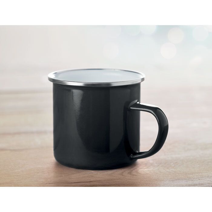 GiftRetail MO9756 - PLATEADO Metal mug with enamel layer