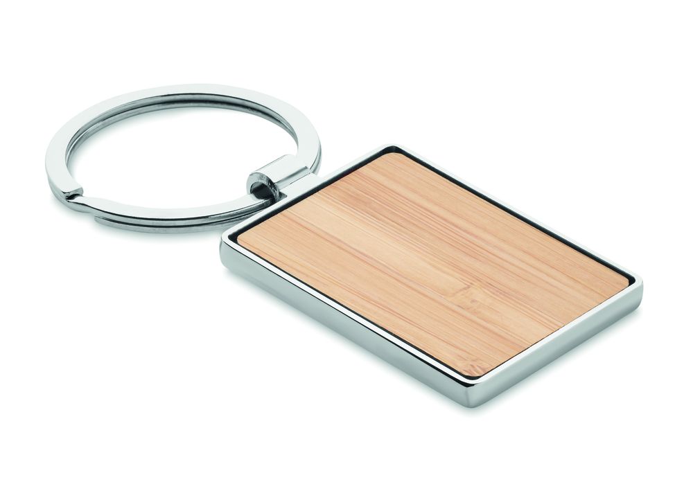 GiftRetail MO9961 - BENDIGO Rectangular key ring bamboo