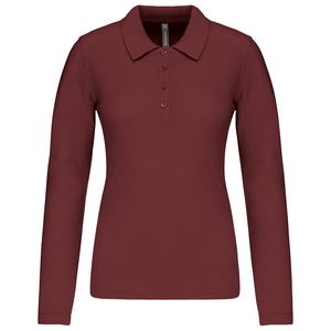 Kariban K257 - Ladies’ long-sleeved piqué polo shirt Wine