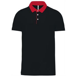 Kariban K260 - Men's two-tone jersey polo shirt Black / Red