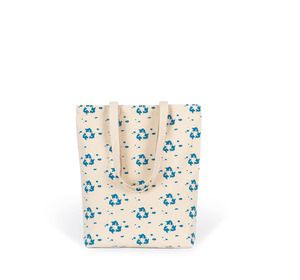 Kimood KI7202 - Patterned shopping bag Natural / Sea Blue