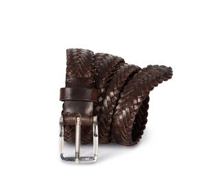 K-up KP821 - Leather plaited belt Dark Brown