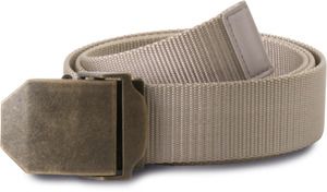 K-up KP813 - NYLON CANVAS BELT Beige / Old Brass