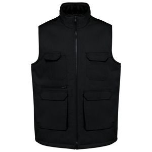 WK. Designed To Work WK607 - Unisex padded multi-pocket polycotton vest Black