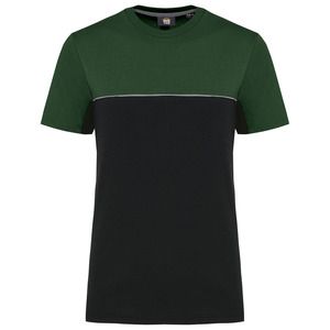 WK. Designed To Work WK304 - Unisex eco-friendly short sleeve two-tone t-shirt Black/Forest Green