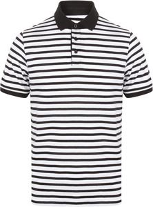 Front Row FR230 - Striped jersey polo shirt White / Navy