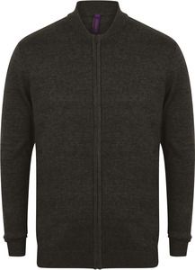 Henbury H718 - Knitted bomber jacket Grey Marl