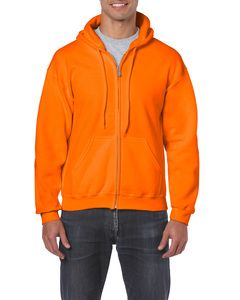 GILDAN GIL18600 - Sweater Hooded Full Zip HeavyBlend for him Safety Orange