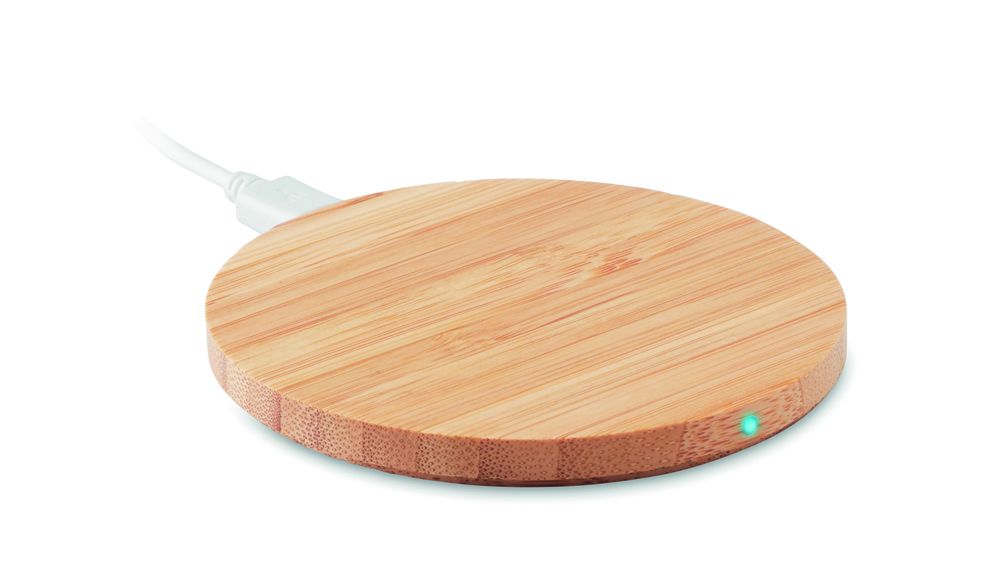 GiftRetail MO6924 - RUNDO LUX Bamboo wireless charger 15W