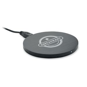 GiftRetail MO9434 - RUNDO Round wireless charger bamboo Black