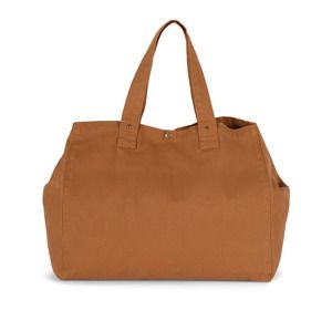 Kimood KI3208 - Faded cotton shopping bag Washed Caramel Coffee