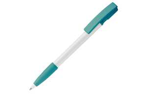 TopPoint LT80801 - Nash ball pen rubber grip hardcolour White/ Turquoise