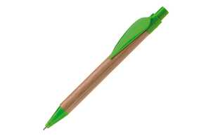TopPoint LT87518 - Bamboo pen with plastic leafclip Light Green