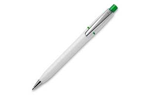 TopPoint LT87534 - Ball pen Semyr Chrome hardcolour White/ Green