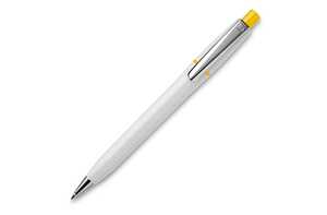 TopPoint LT87534 - Ball pen Semyr Chrome hardcolour White/Yellow