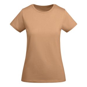Roly CA6699 - BREDA WOMAN Fitted short-sleeve t-shirt for women in OCS certified organic cotton GREEK ORANGE