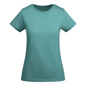 Roly CA6699 - BREDA WOMAN Fitted short-sleeve t-shirt for women in OCS certified organic cotton Dusty Blue