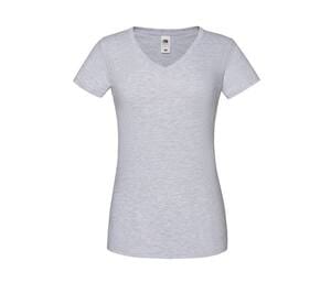 Fruit of the Loom SC155 - Women's v-neck t-shirt Heather Grey