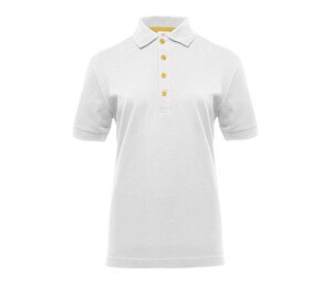 BLACK&MATCH BM101 - Ladies' contrasting button poloshirt White/ Gold