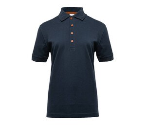 BLACK&MATCH BM101 - Ladies' contrasting button poloshirt Navy / Orange