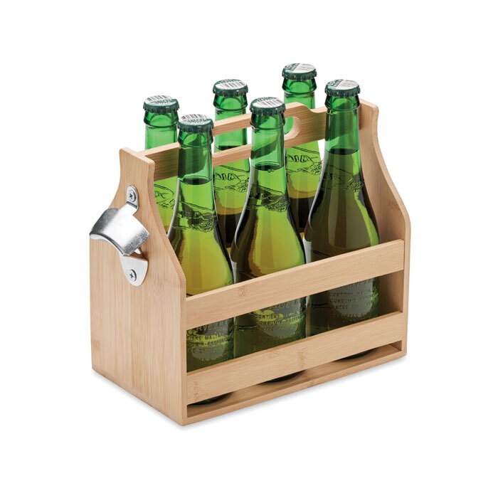 GiftRetail MO2110 - CABAS 6 beer crate in bamboo