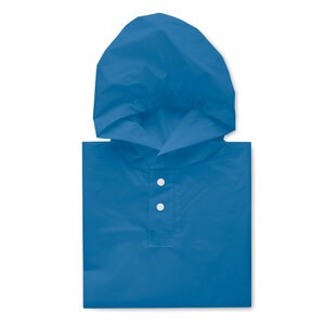 GiftRetail MO2128 - PONCHIE PEVA kid rain coat with hood Royal Blue