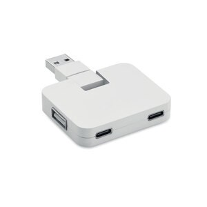 GiftRetail MO2254 - SQUARE-C 4 port USB hub White