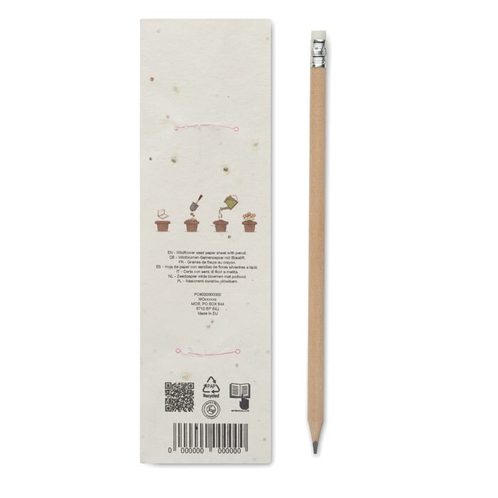 GiftRetail MO2257 - PENSEED Natural pencil in seeded pouch