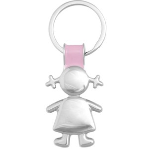 EgotierPro 33078 - Metallic Keychain with Boy/Girl Design KINDER CHICAS