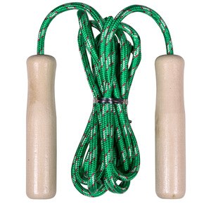 EgotierPro 38052 - Wooden Handle Jump Rope for All Ages JUMP Green