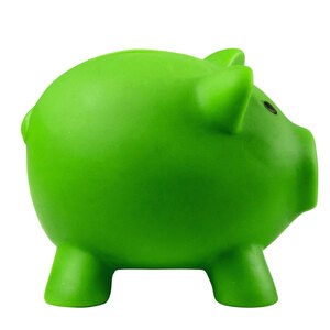 EgotierPro 38075 - Plastic Pig-Shaped Bank in Fun Colors MONEY VECL