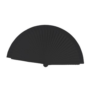 EgotierPro 39005 - Lacquered Wood and Polyester 23cm Fan LACARED Black