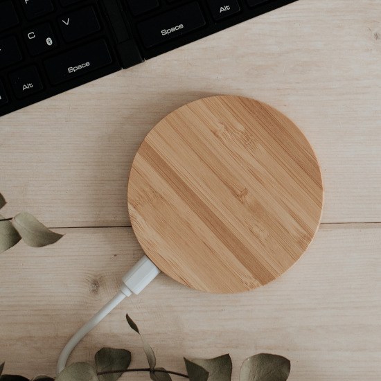 EgotierPro 39540 - Bamboo Wireless Charger 5W with NTC GROVE