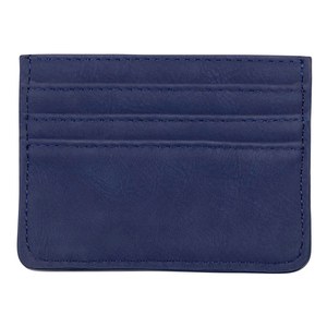 EgotierPro 50058 - Leatherette Card Holder with 7 Pockets & RFID BANNER Blue
