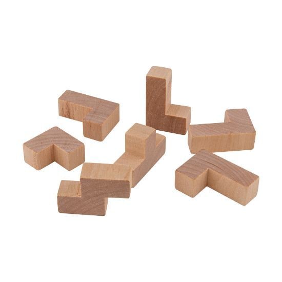 EgotierPro 50623 - Pine Wood Skill Game with 7 Nestable Pieces FADE