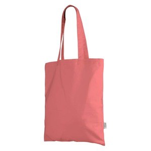 EgotierPro 52043 - Organic Cotton Bag with Long Handles COLORS Pink