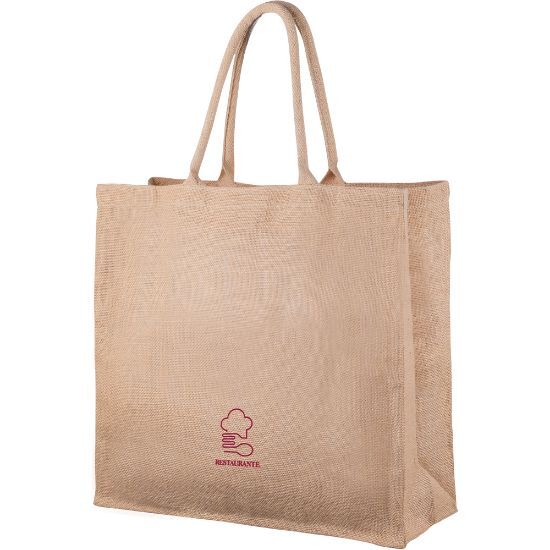 EgotierPro 52508 - Jute Bag with Cotton Webbing Handles AMAY
