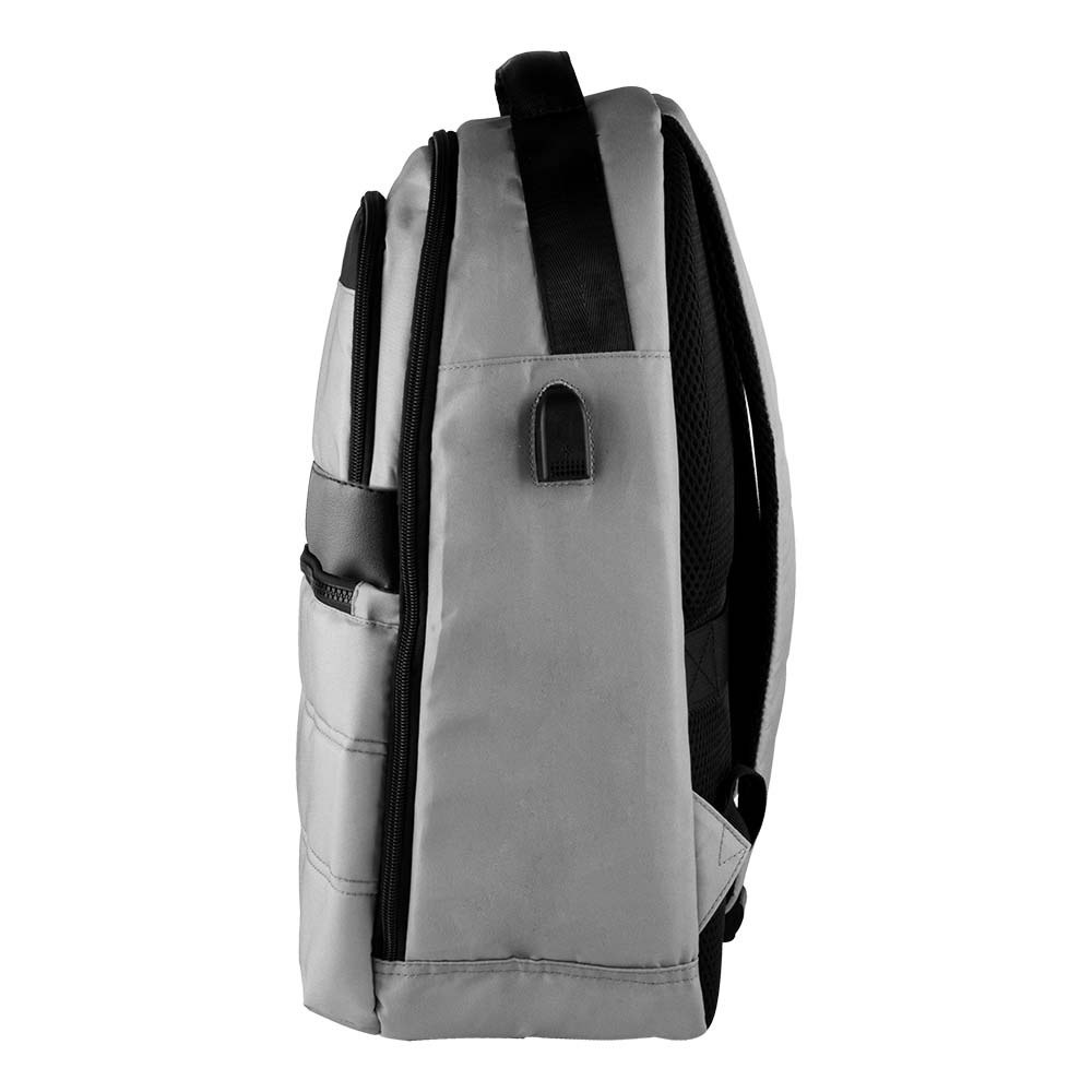 EgotierPro 52081 - RPET Backpack with Padded Laptop Compartment, USB WAY