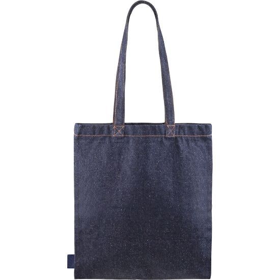 EgotierPro 53006 - Cotton and Recycled Denim Bag with Long Handles NASHVILLE