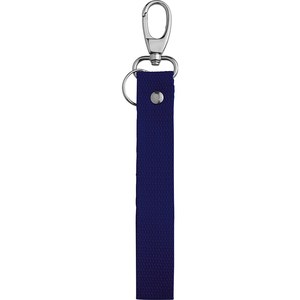 EgotierPro 53027 - Cotton Key Ring with Carabiner, Elongated HOSEGOR Blue