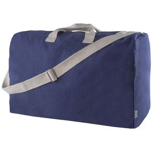 EgotierPro 53041 - Large Recycled Canvas Bag with Strap WEEKEND Blue