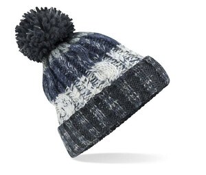 Beechfield BF486 - Corkscrew beanie with pompom Arctic Down