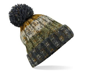 Beechfield BF486 - Corkscrew beanie with pompom Autumn Moss