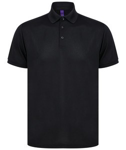 Henbury H465 - Men's recycled polyester polo shirt Black