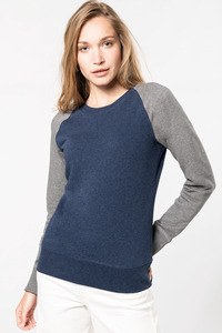 Kariban K492 - Womens organic two-tone round neck sweatshirt with raglan sleeves