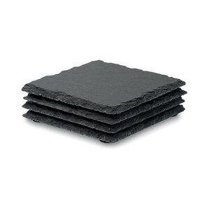 GiftRetail MO9124 - SLATE4 Slate coasters with EVA bottom