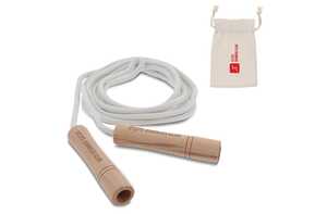 TopPoint LT93248 - Jumping rope with wooden handles in a cotton pouch