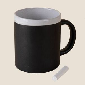 EgotierPro 28199 - Ceramic 300ml Mug with Matching Chalk SLATE