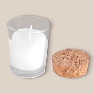 EgotierPro 50079 - 50 gr Glass Candle with Cork Lid LULL